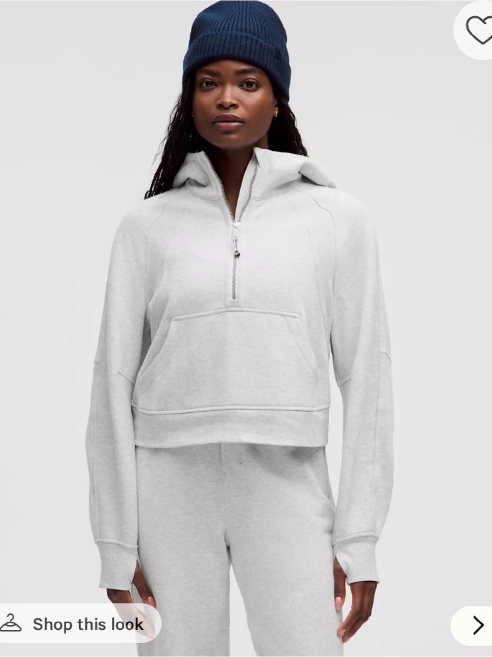 lululemon athletica Light Gray Half-Zip Hoodie - Picture 3 of 6